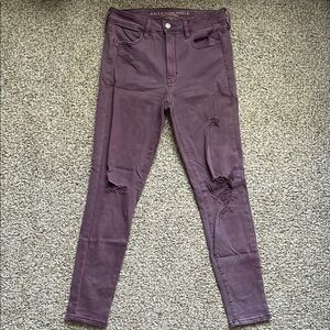 American Eagle Distressed Purple Jeans